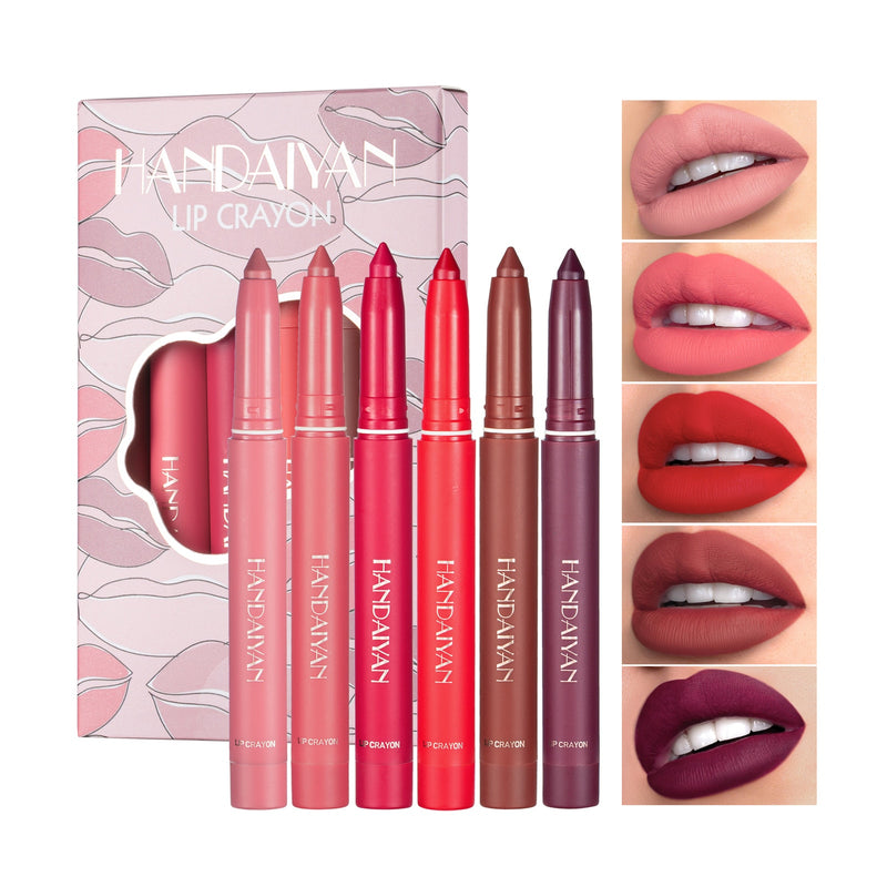 HANDAIYAN Silky Velvet Lip Stick Pen Set handaiyan 6 Colors Set B