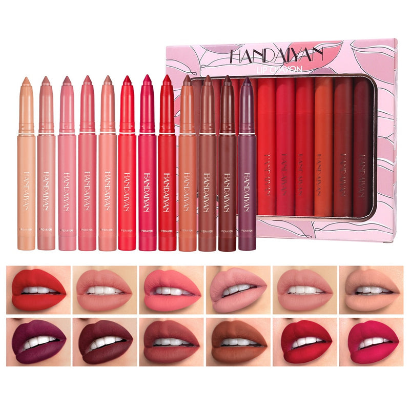 HANDAIYAN Silky Velvet Lip Stick Pen Set handaiyan 12 Colors