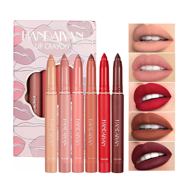 HANDAIYAN Silky Velvet Lip Stick Pen Set handaiyan 6 Colors Set A