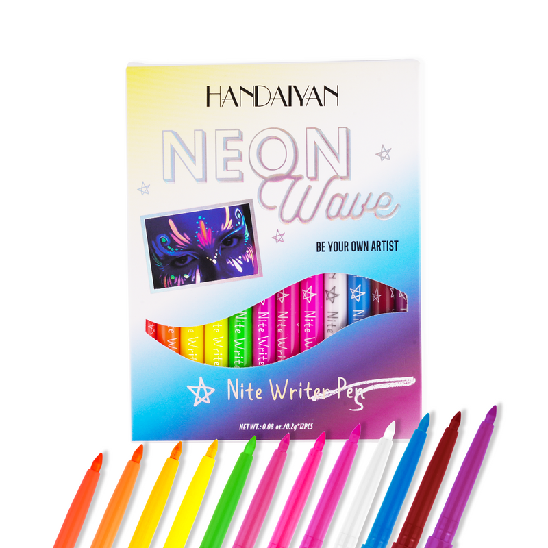 HANDAIYAN UV Fluorescent Festival 12 Colors Eyeliner Set handaiyan 12 colors set