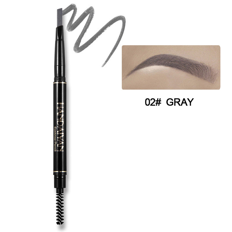 HANDAIYAN Waterproof Two-Headed Eyebrow Pencil with Brush handaiyan 02#