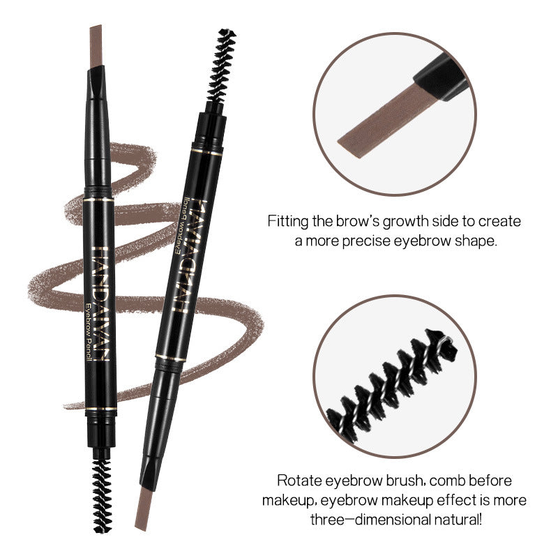 HANDAIYAN Waterproof Two-Headed Eyebrow Pencil with Brush handaiyan