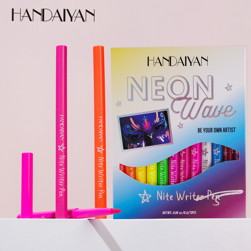 HANDAIYAN UV Fluorescent Festival 12 Colors Eyeliner Set handaiyan